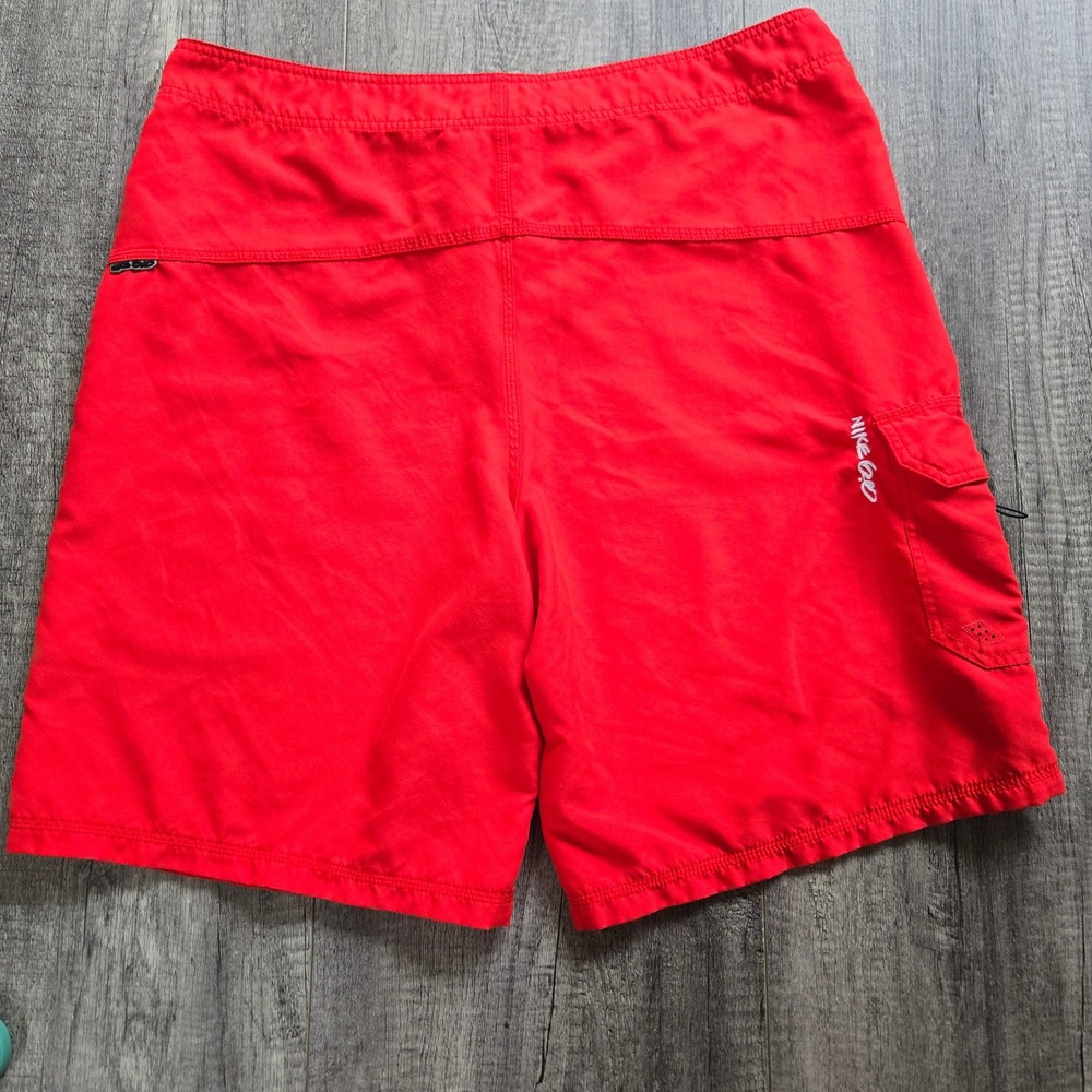 Nike 6.0 Mens Red Board Shorts Swim Trunks Size 38 Cargo Pocket Action Sports - Picture 2 of 11